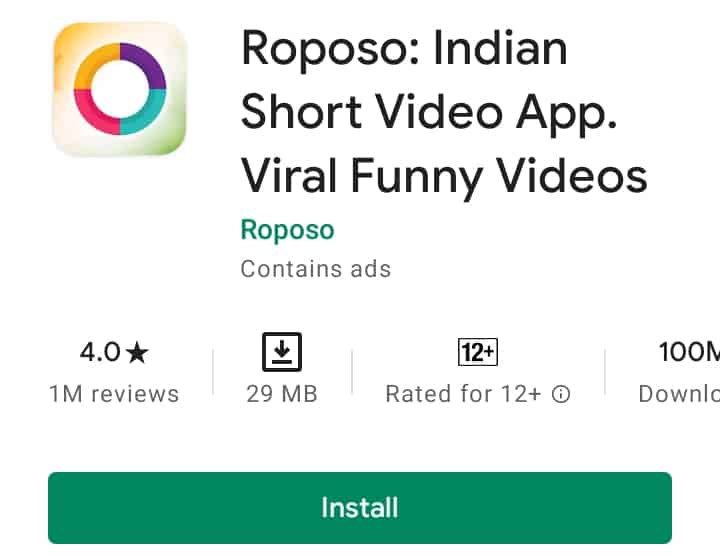 Roposo indisn short video app