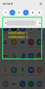 Notification bar in phone