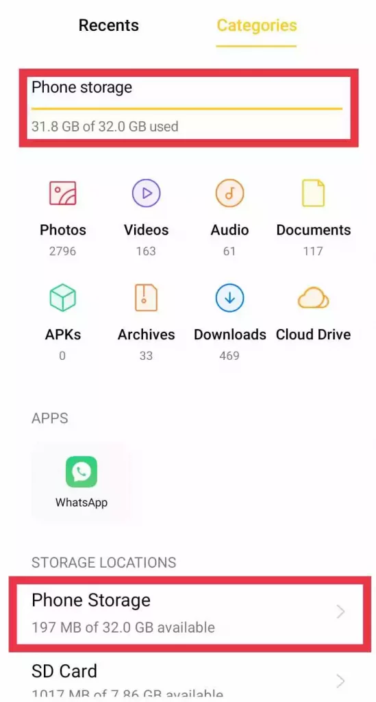 Open the File manager app