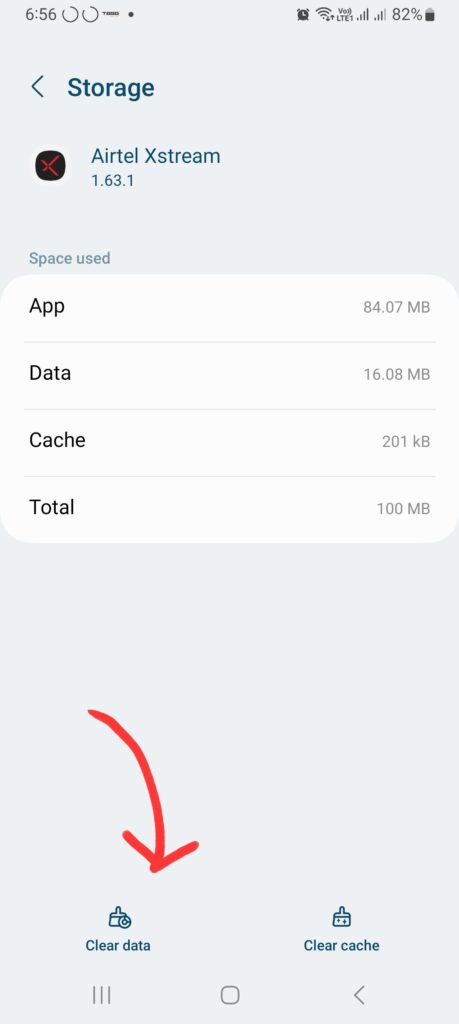 clear app data highlighted