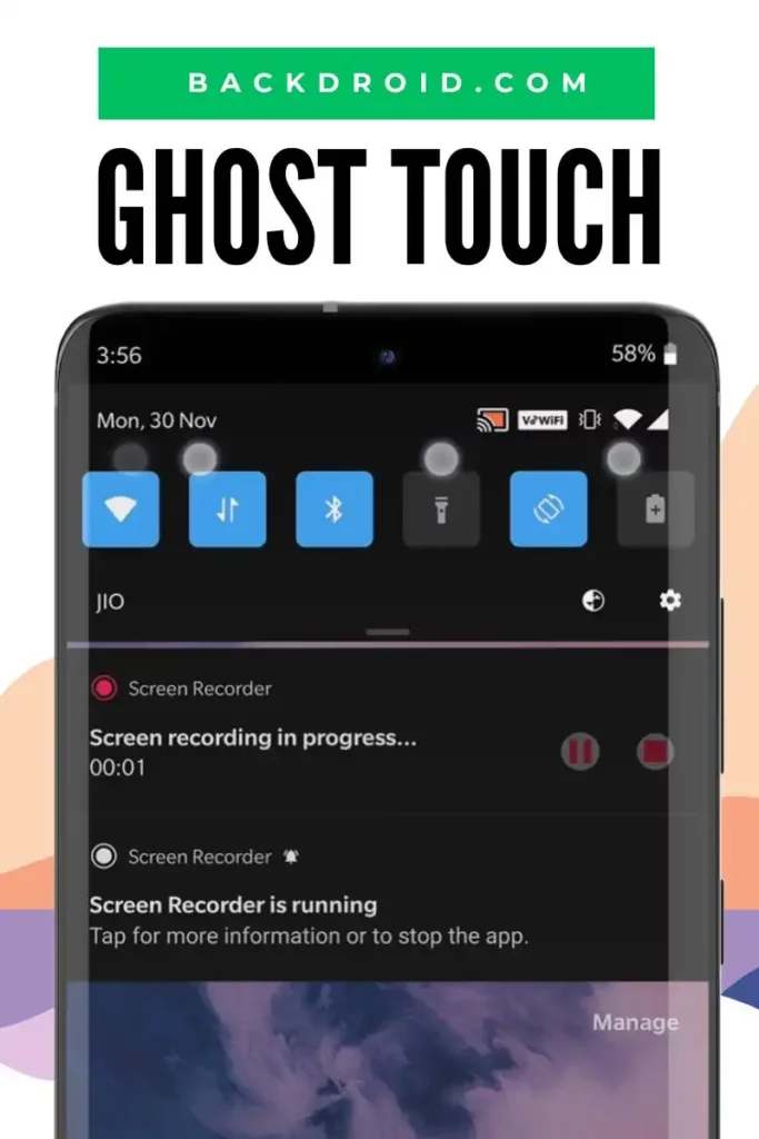 ghost touch on smartphone with text