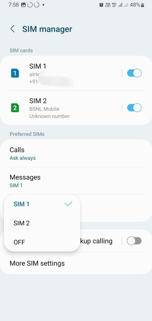 switching between mobile data sim card