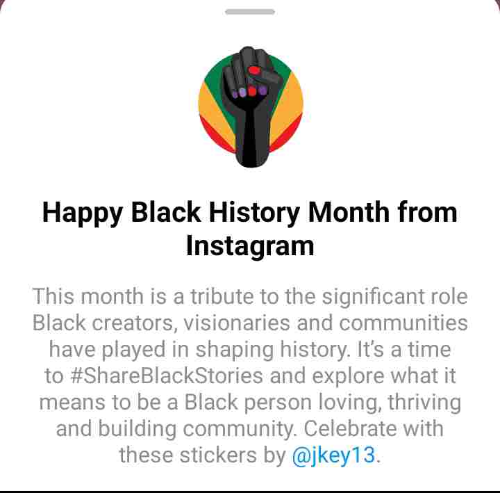 Happy black history month from instagram