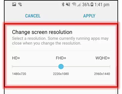 samsung phone resolution checker
