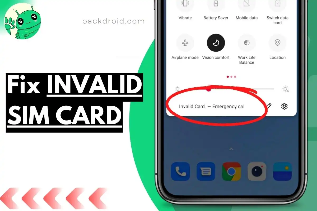 invalid sim card highlighted on smartphone with overlay text, fix invalid sim