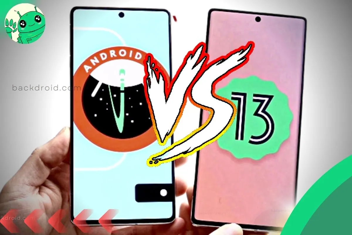 Android 13 vs android 14 in hands with a versus